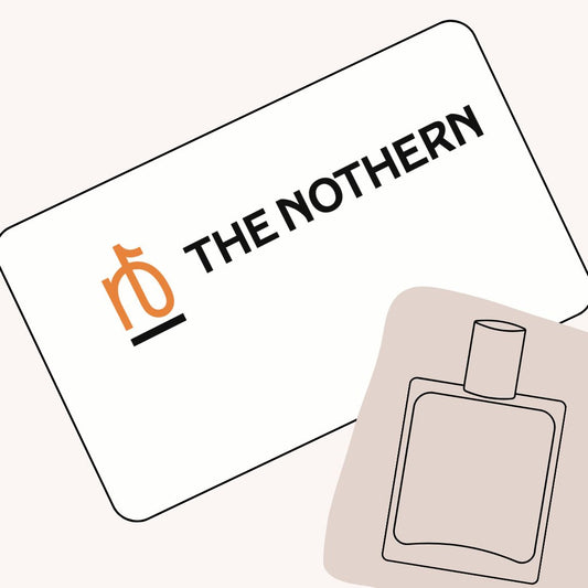 Card with 'The Nothern' logo and a bottle illustration on a light background